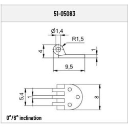Riveting male 4 points hinge - 50 pairs (RT 2)