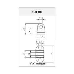 Charnières à riveter mâle 5,00mm OBE - 10 paires (RD 4/6)