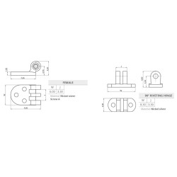Hinges RD 8 + screws + rivets kit - 10 pairs