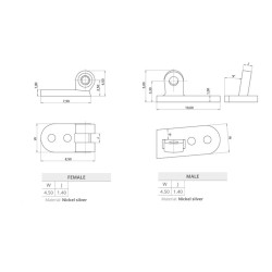 Kit charnières RS 5 + vis + rivets - 10 paires